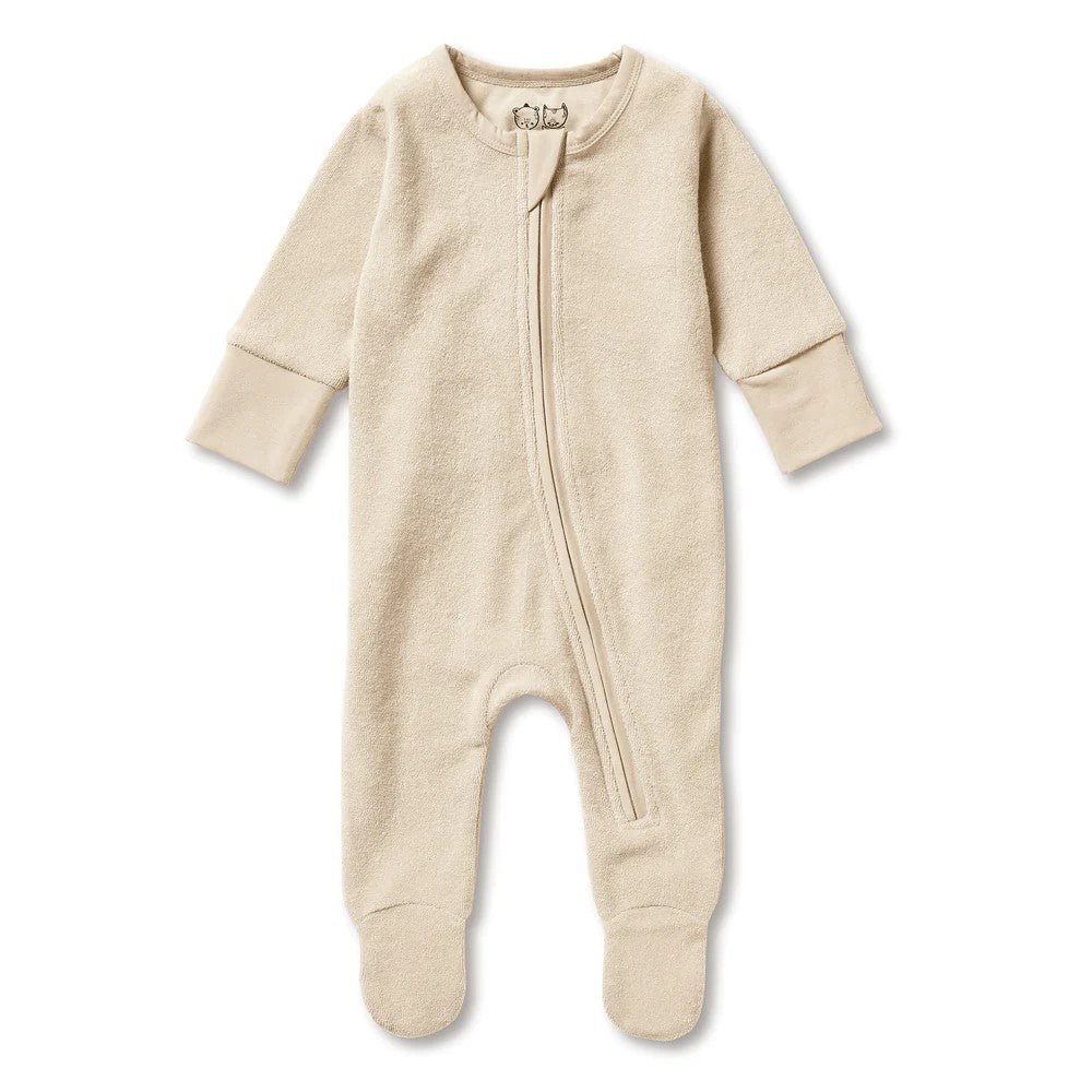 Wilson & Frenchy Oatmeal Organic Terry Zipsuit-Aster & Ruby