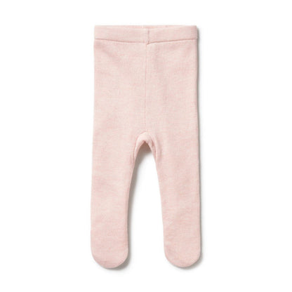 Wilson & Frenchy Pink Knitted Legging With Feet - Aster & Ruby