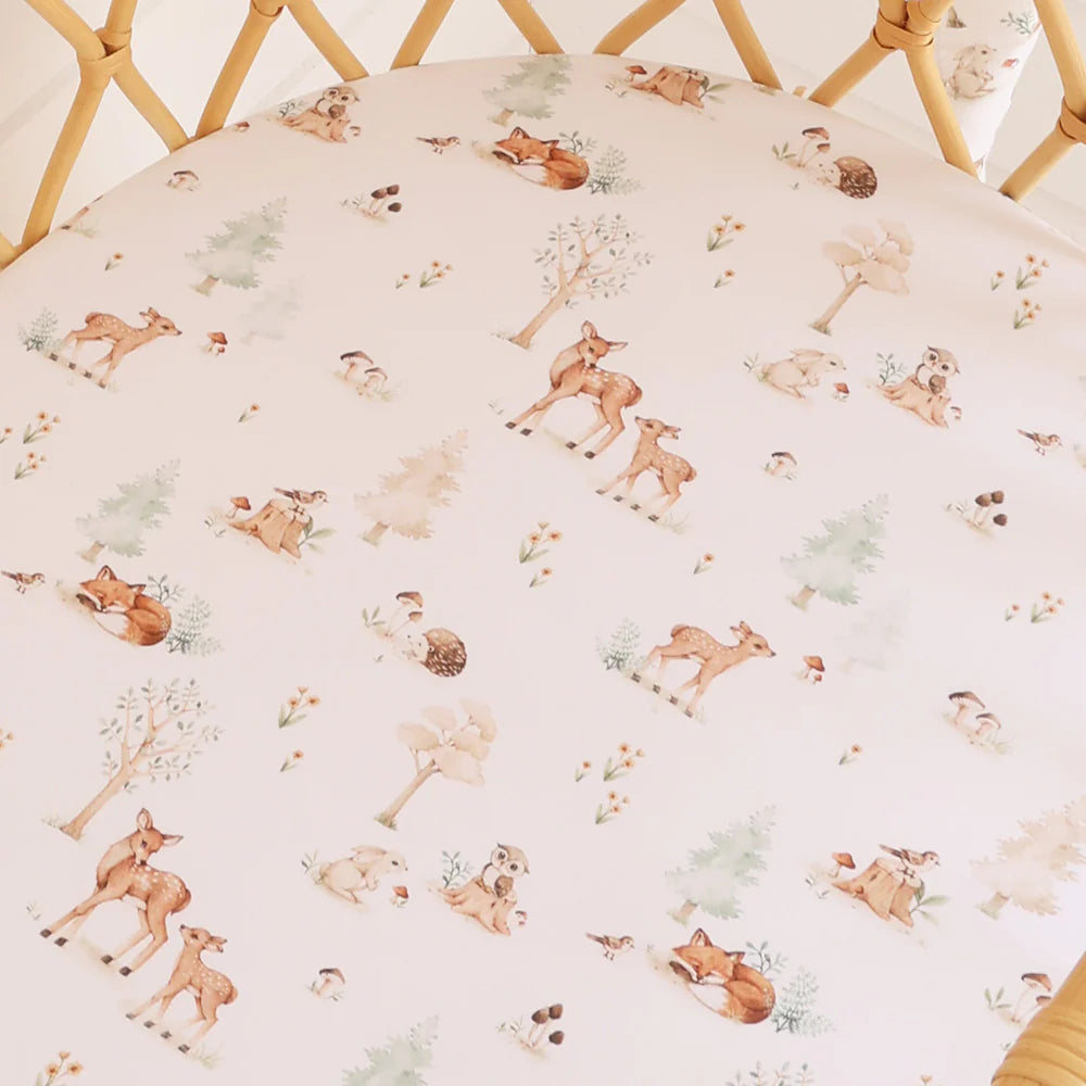 Woodland Tales Organic Bassinet Sheet / Change Pad Cover