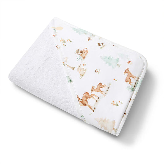 Organic Hooded Baby Towel Woodland Tales