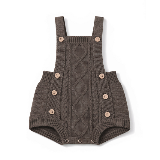 Espresso Cable Knit Romper