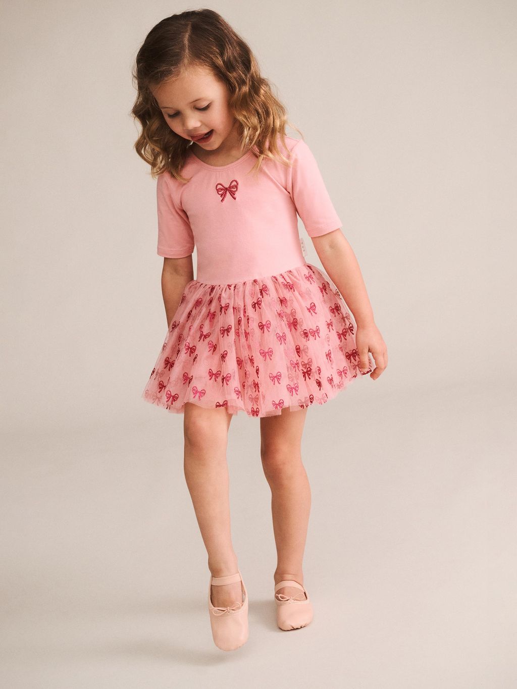 Glitter Bow Tutu Tulle Dress