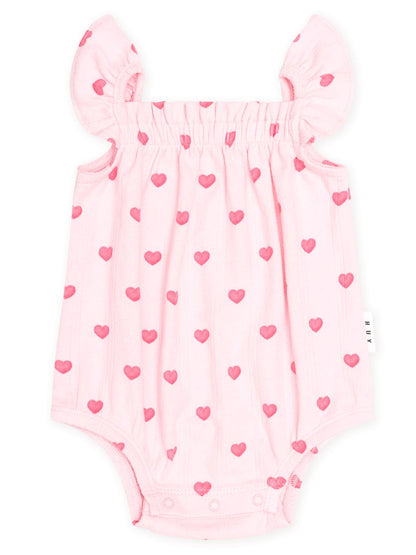 I Heart You Pointelle Bubble Romper and Headband