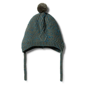 Wilson & Frenchy Knitted Cable Bonnet Dusty Olive Fleck