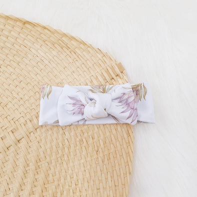 Lilac Protea Bow Headband