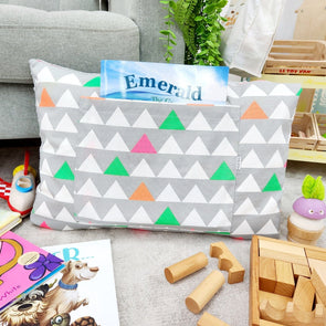 Reading Pillow Neon Triangles
