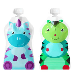 ChooMee Snackpack Reusable Food Pouches 5oz 2pk Unicorn + Caterpillar