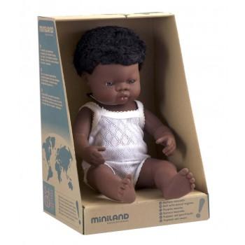 Miniland Anatomically Correct Baby Doll African Boy, 38 cm