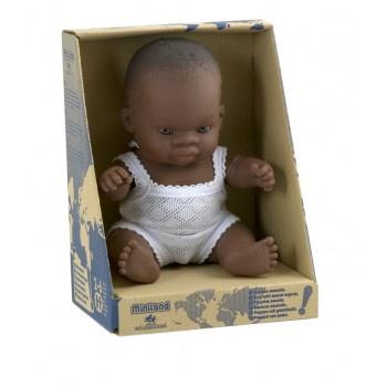 Miniland Anatomically Correct Baby Doll African Boy, 21 cm