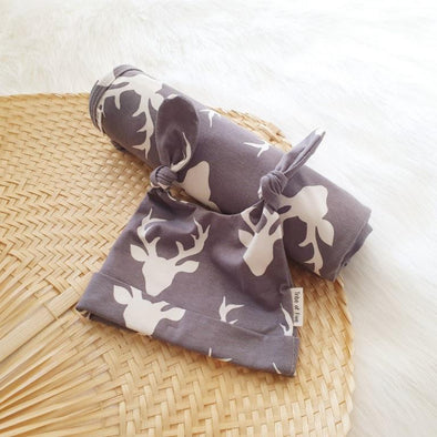 Stag Beanie Swaddle Set