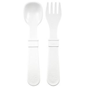 Replay Fork & Spoon Set White