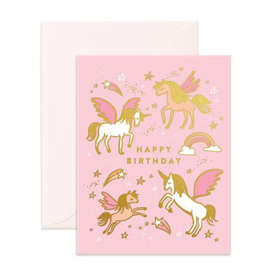 Fox & Fallow Card Happy Birthday Unicorns