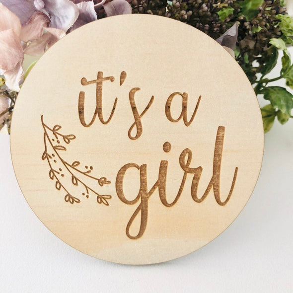 Timber Tinkers It's A Girl Wood Disc