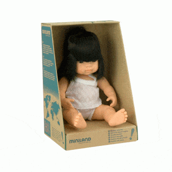 Miniland Anatomically Correct Baby Doll Asian Girl, 38 cm