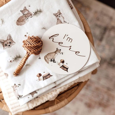 Snuggle Hunny Milestone Cards Fox/Hazelnut