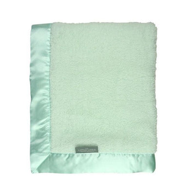 Little Linen Company Sherpa Stroller Blanket Muted Mint