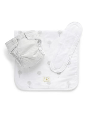 Pure Baby Deluxe Reusable Nappy Pack Pale Grey Tree
