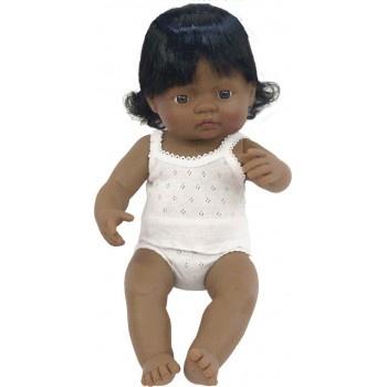 Miniland Anatomically Correct Baby Doll Latin American Girl, 38 cm