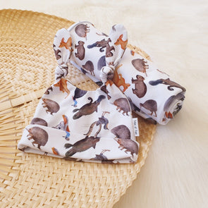 Native Animals Beanie Swaddle Set