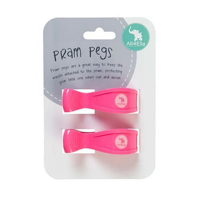 All4Ella Pram Pegs 2pk Fluro Pink