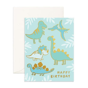 Fox & Fallow Card Birthday Dinos Foil