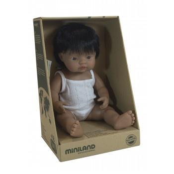 Miniland Anatomically Correct Baby Doll Latin American Boy, 38 cm