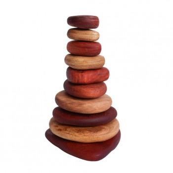 In-Wood Stacking Stones 10 pcs Natural