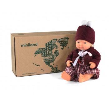 Miniland Anatomically Correct Baby Doll Caucasian Girl and Outfit Boxed, 38 cm