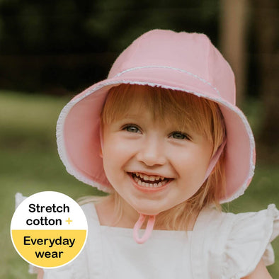 Blush Ruffle Trim Toddler Bucket Hat