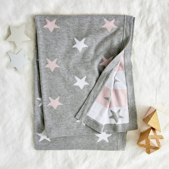Beanstork Pink Star Blanket
