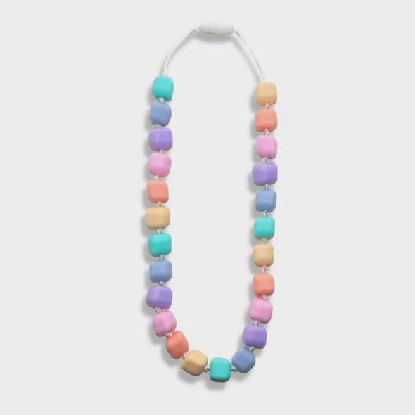 Jellystone Princess & The Pea Chew Necklace Pastel Rainbow