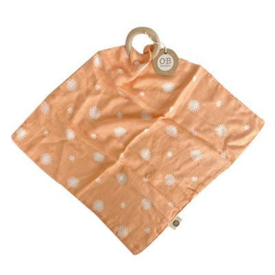 O.B. Designs Muslin Security Blanket Peach Daisy