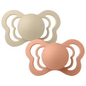BIBS Supreme Natural Rubber Dummies 2pk Vanilla/Peach