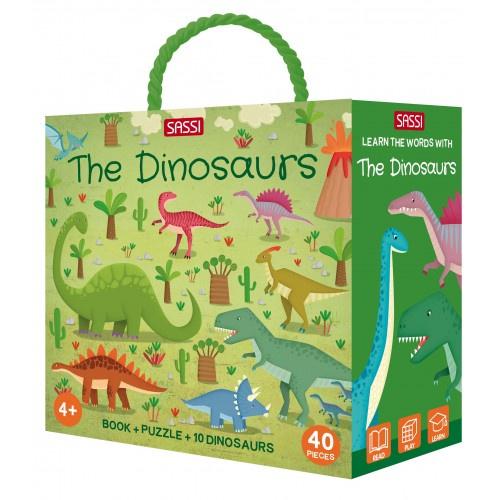 Sassi 3D Puzzle and Book Set Learn Words With Dinosaurs
