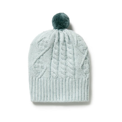 Wilson & Frenchy Knitted Cable Hat Mint Fleck