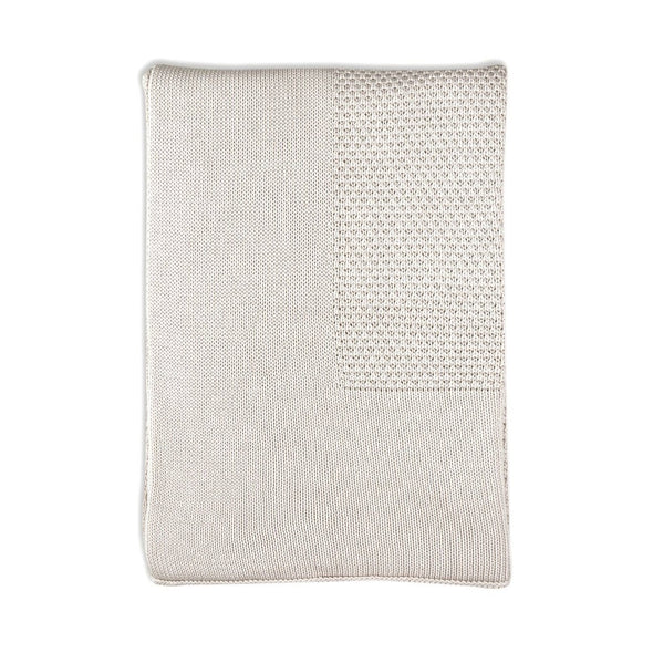 Little Bamboo Textured Knit Blanket Natural Oatmeal