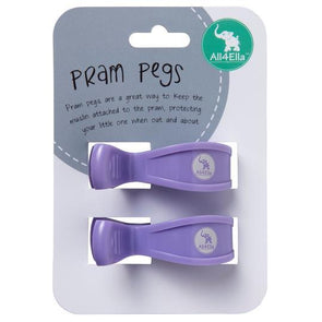 All4Ella Pram Pegs 2pk Pastel Purple