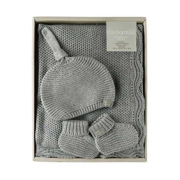 Little Bamboo Knit Gift Set Marle Grey