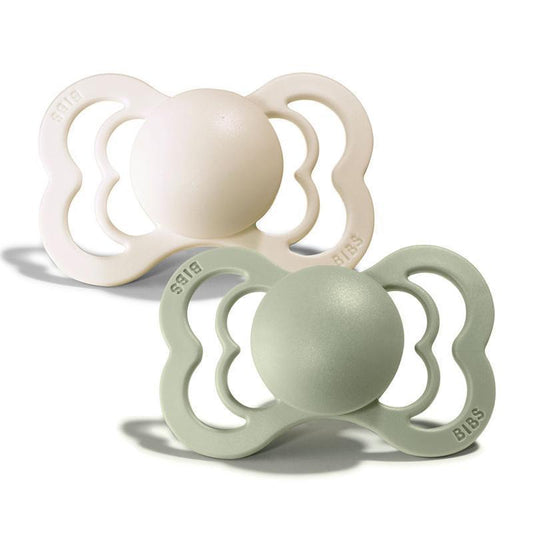 BIBS Supreme Natural Rubber Dummies 2pk Ivory/Sage - Aster & Ruby