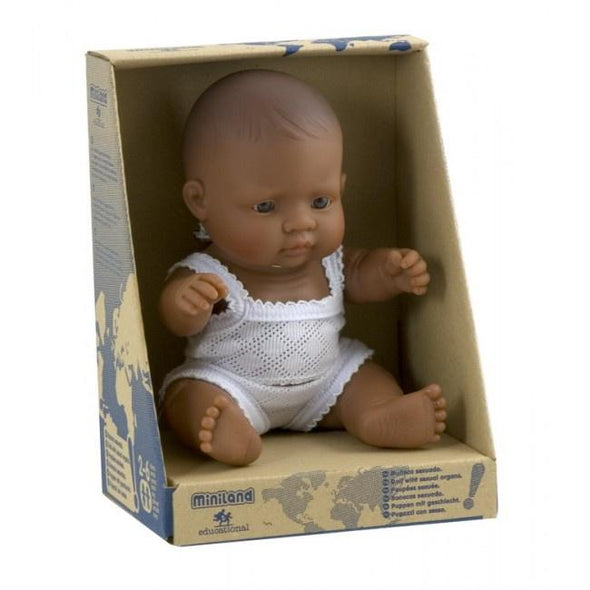 Miniland Anatomically Correct Baby Doll Latin American Boy, 21 cm