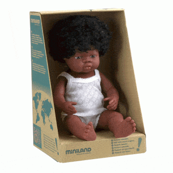 Miniland Anatomically Correct Baby Doll African Girl, 38 cm
