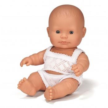 Miniland Anatomically Correct Baby Doll Caucasian Boy, 21 cm