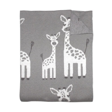 Mister Fly Knitted Blanket Giraffe Mum & Baby