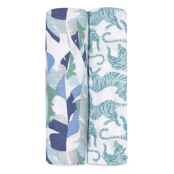 Classic Muslin Swaddles 2pk Dancing Tigers