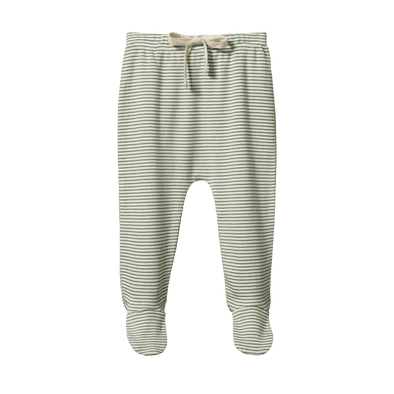 Nature Baby Cotton Footed Rompers Nettle Pinstripe