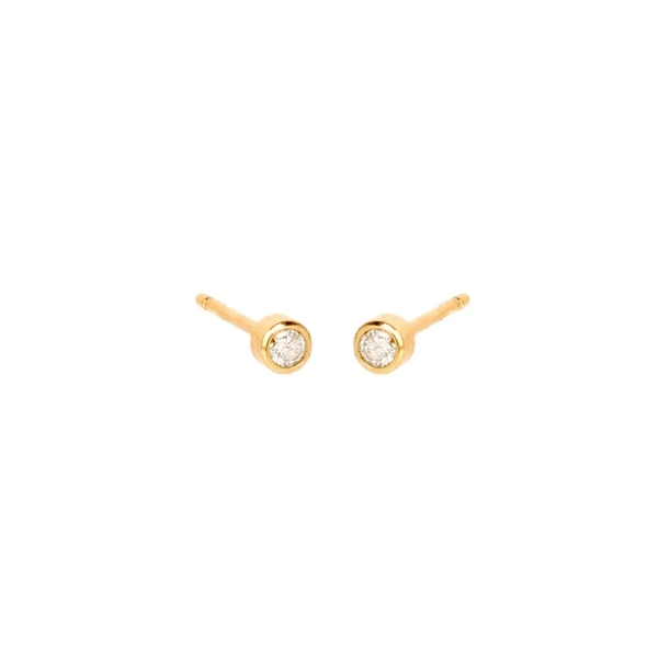 Mini Bezel Gold Stud Earrings
