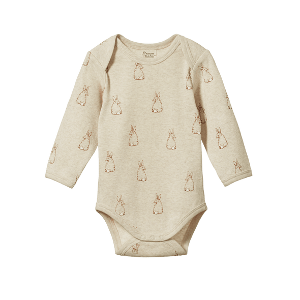 Nature Baby Cotton Long Sleeve Bodysuit Bunny Tales