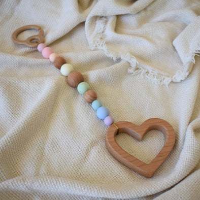 Bella Zailea Heart Pram Toy Pastel Rainbow