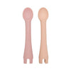 First Tensils 2pk Silicone Baby Utensils Pink Apricot