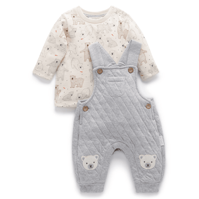 Pure Baby Catching Fish Quilted Overall Set